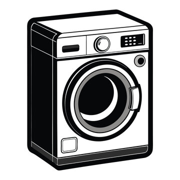 recommend clip art: Washing machine vector silhouette