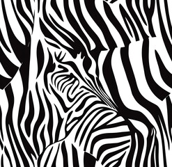 Fototapeta premium Black and white zebra print seamless pattern