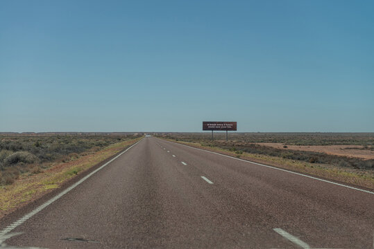 Outback Stuart Highway warning sign