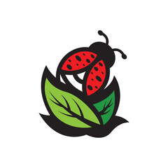 Lady bug icon logo design vector illustration