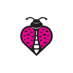 Lady bug icon logo design vector illustration