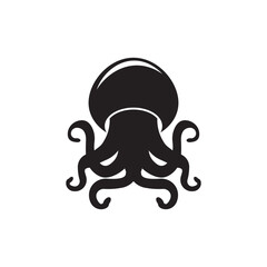 Jellyfish icon illustration design, simple logo template vector