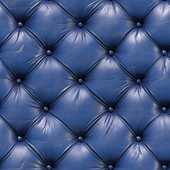 Fototapeta premium Textured Deep Blue Upholstery Fabric With Intricate Button Tufting Perfect for Elegant Designs