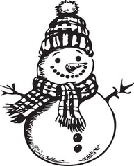 snowman with a scarf