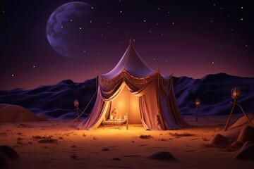 Night tent outdoors camping.