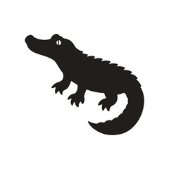 Crocodile Silhouette Vector style illustration.