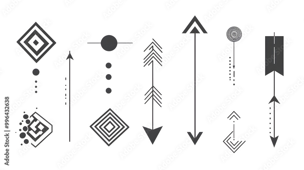 Poster minimalistic geometric arrows representing clear directions and design simplicity