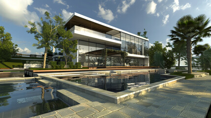 architectural photo of villa