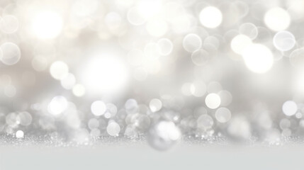 Blur bookeh silver lights or flashes on a white color background