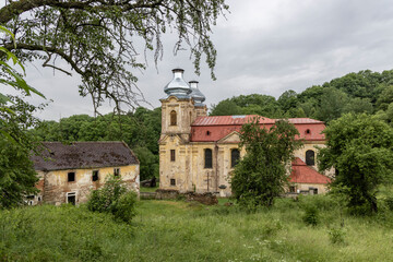 Fototapeta premium Church of visitation of Virgin Mary, Skoky near Zlutice, Western Bohemia, Czech Republic