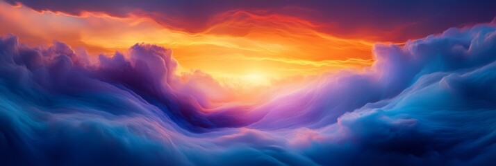 Fototapeta premium A beautiful background of swirling colors, like the sky at sunset, with soft pastel hues blending together in an abstract pattern