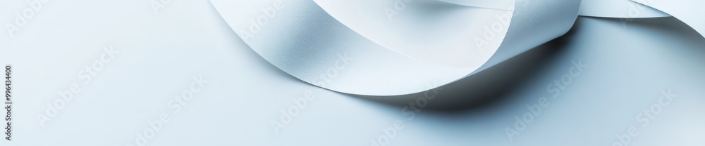 Poster The ribbon of a white gift bow is isolated on a transparent background.