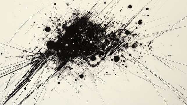 A dynamic composition of lines and shapes intersecting and connecting, symbolizing the non-linear nature of abstract thinking