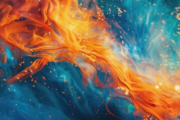 A detailed view of an orange and blue background, suitable for use in designs and compositions
