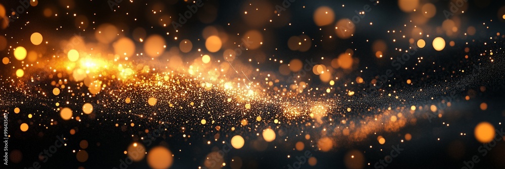 Poster a dark background with gold bokeh lights, creating an elegant and sophisticated atmosphere for desig