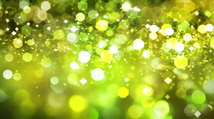 Blur bookeh silver lights or flashes on a chartreuse color background