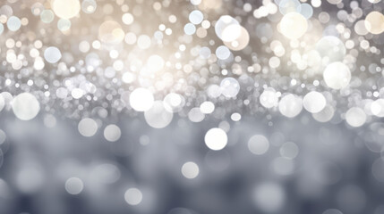 Blur bookeh silver lights or flashes on a dark white color background