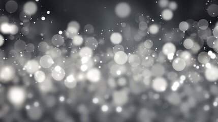 Blur bookeh silver lights or flashes on a dark white color background