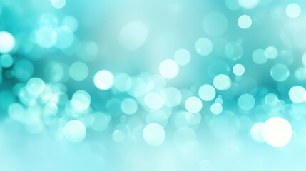 Blur bookeh silver lights or flashes on a light cyan color background