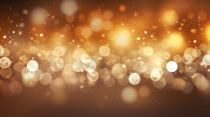 Blur bookeh silver lights or flashes on a vivid brown color background