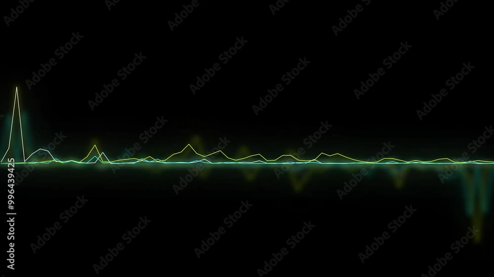 Poster line sound wave equalizer. audio waves and spectrum. music sound wave or audio waveform isolated on 