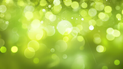 Blur bookeh silver lights or flashes on a vivid lime color background