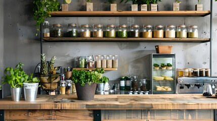 Stylish Zero Waste Caf with Emphasis on Sustainable Lifestyle and Reusable Containers