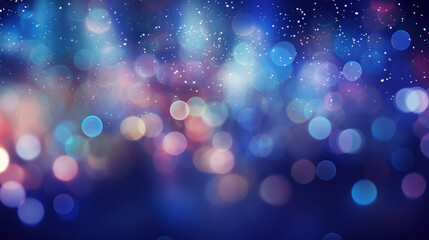 Blur bookeh colorful lights or flashes on a indigo color background