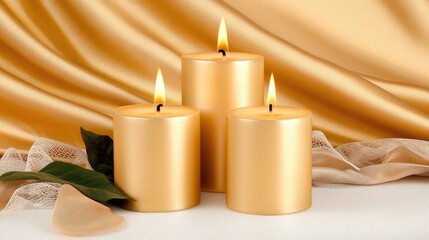 mini pumpkins with flickering candles create a warm, autumn vibe on a cream decorative cloth, set against a soft white background, inviting a cozy ambiance