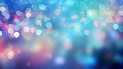 Obraz premium Blur bookeh colorful lights or flashes on a azure color background