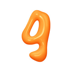 letter g. letter sign orange soft color. Realistic 3d design in cartoon liquid paint style. Isolated on white background. vector illustration