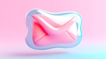 Fototapeta premium Pastel Pink and Blue Fluid Abstract 3D Shapes on Minimal Background