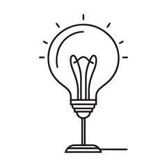 single one line lamp silhouette with white background
