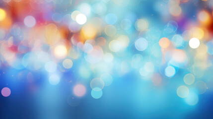 Fototapeta premium Blur bookeh colorful lights or flashes on a light blue color background