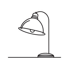 single one line lamp silhouette with white background
