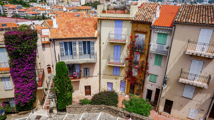 Fototapeta premium 01_Fragment of the ancient part of the city of Cannes, France.