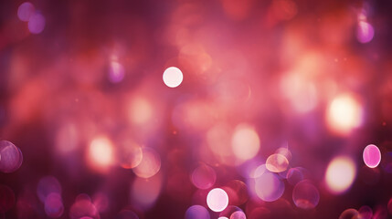 Blur bookeh colorful lights or flashes on a vivid maroon color background