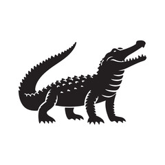 crocodile silhouette on white background
