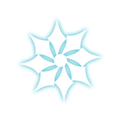 Radial angled bursting arrows hexagon icon.