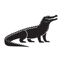 crocodile silhouette on white background
