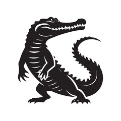 crocodile silhouette on white background
