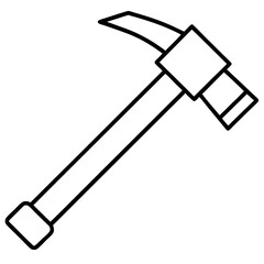  Silhouette Icon of a Hammer Clip art Illustration on Transparent Background for creative art