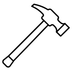  Silhouette Icon of a Hammer Clip art Illustration on Transparent Background for creative art
