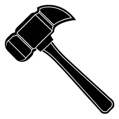  Silhouette Icon of a Hammer Clip art Illustration on Transparent Background for creative art