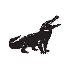 crocodile silhouette on white background
