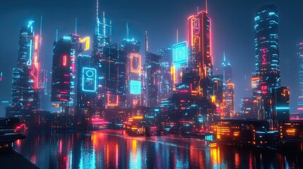 AI metropolis, digital innovation, futuristic architecture, holographic networks