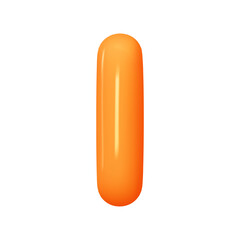 letter I. letter sign orange soft color. Realistic 3d design in cartoon balloon style. Isolated on white background. vector illustration