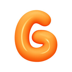 letter G. letter sign orange soft color. Realistic 3d design in cartoon balloon style. Isolated on white background. vector illustration