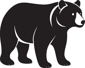 Grizzly bear or polar bear silhouette flat vector
