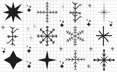 Christmas Snow Star icon Hand Drawing Vector Use Your Graphics Related Work And Others